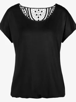 T-shirt à manches courtes avec empiècement crochet doux au dos