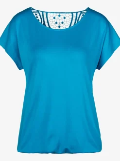 T-shirt à manches courtes avec empiècement crochet doux au dos