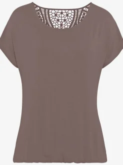 T-shirt à manches courtes avec empiècement crochet doux au dos