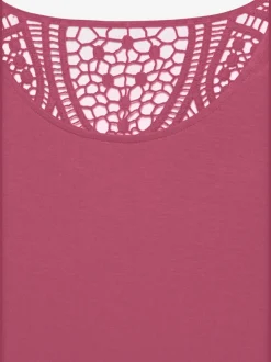 T-shirt à manches courtes avec empiècement crochet doux au dos