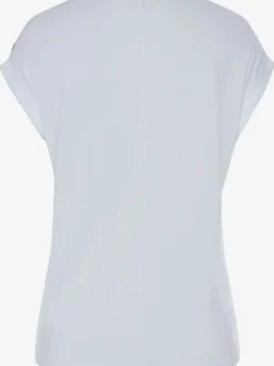 T-shirt à manches courtes avec encolure ronde et boutons décoratifs