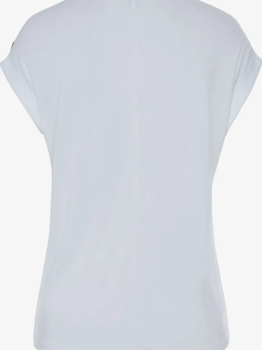 T-shirt à manches courtes avec encolure ronde et boutons décoratifs
