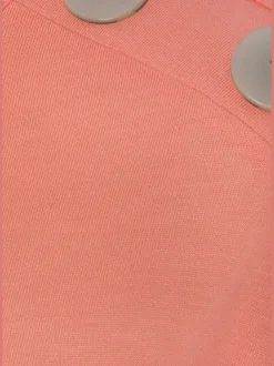 T-shirt à manches courtes avec encolure ronde et boutons décoratifs