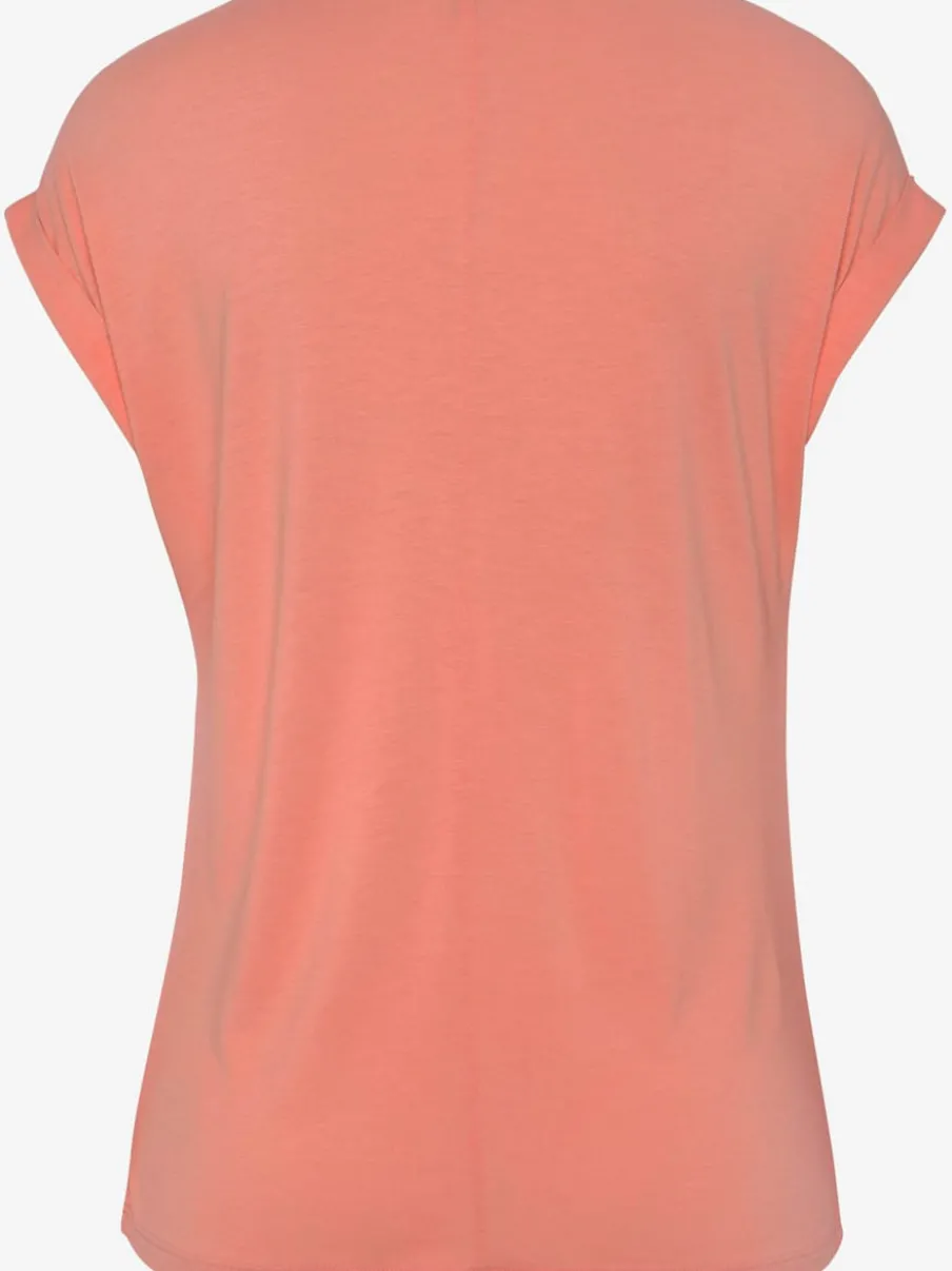 T-shirt à manches courtes avec encolure ronde et boutons décoratifs
