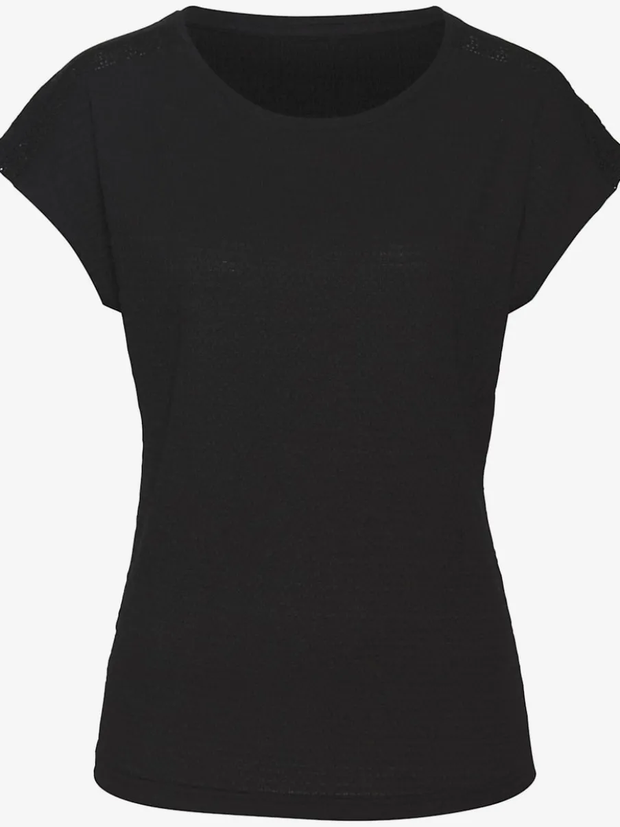 T-shirt à manches courtes avec empiècement crochet aux épaules