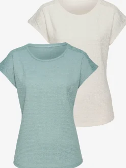 T-shirt à manches courtes avec empiècement crochet aux épaules
