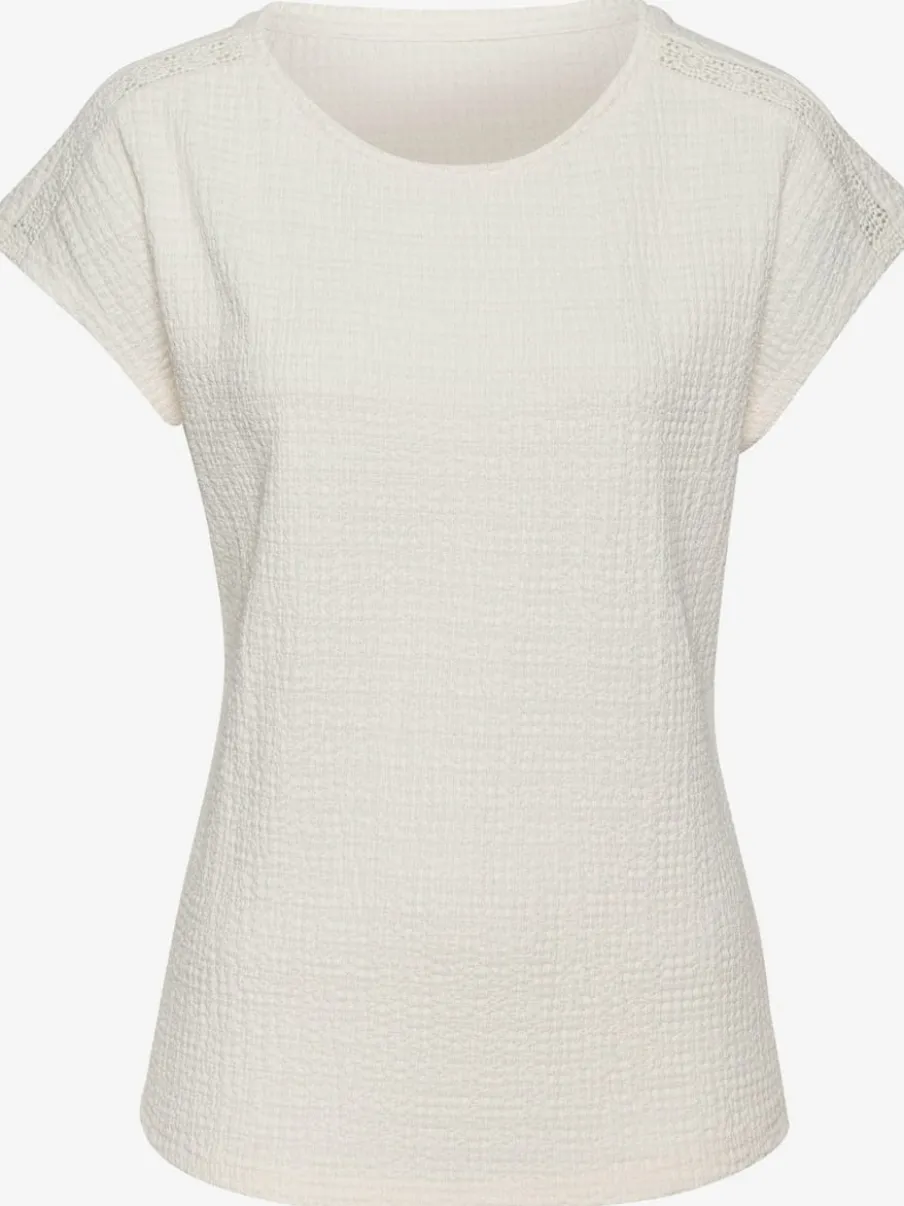 T-shirt à manches courtes avec empiècement crochet aux épaules