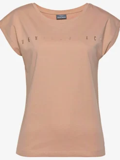 T-shirt à manches courtes avec encolure ronde et logo brillant