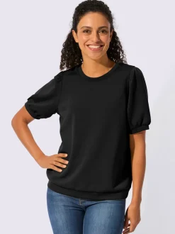 T-shirt à manches courtes avec fronces aux épaules en modal