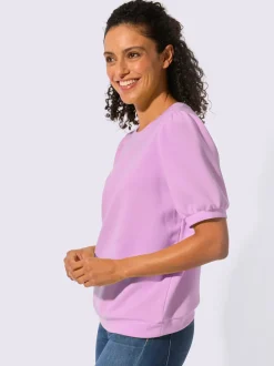 T-shirt à manches courtes avec fronces aux épaules en modal