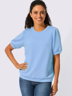 T-shirt à manches courtes avec fronces aux épaules en modal
