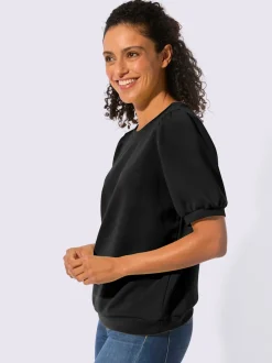 T-shirt à manches courtes avec fronces aux épaules en modal