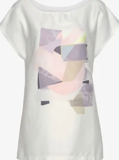 T-shirt à manches courtes avec grand imprimé géométrique et encolure ronde