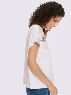 T-shirt à manches courtes avec imprimé floral en viscose douce