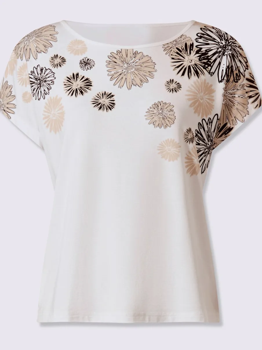 T-shirt à manches courtes avec imprimé floral en viscose douce