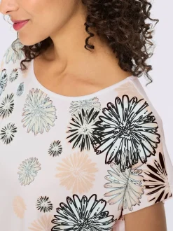 T-shirt à manches courtes avec imprimé floral en viscose douce
