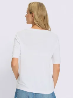 T-shirt à manches courtes avec imprimé scintillant et encolure ronde