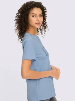 T-shirt à manches courtes avec inscription BELLA brodée en coton