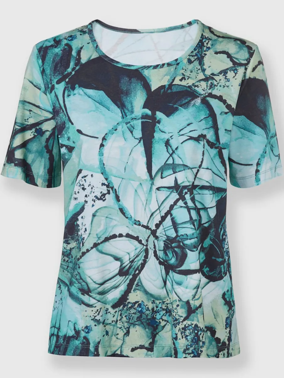 T-shirt à manches courtes avec imprimé floral doux