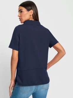 T-shirt à manches courtes avec inscription et pierres scintillantes