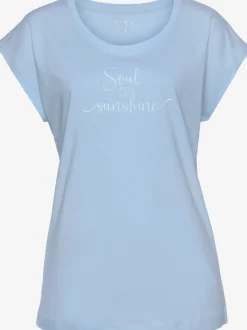 T-shirt à manches courtes avec inscription en jersey doux