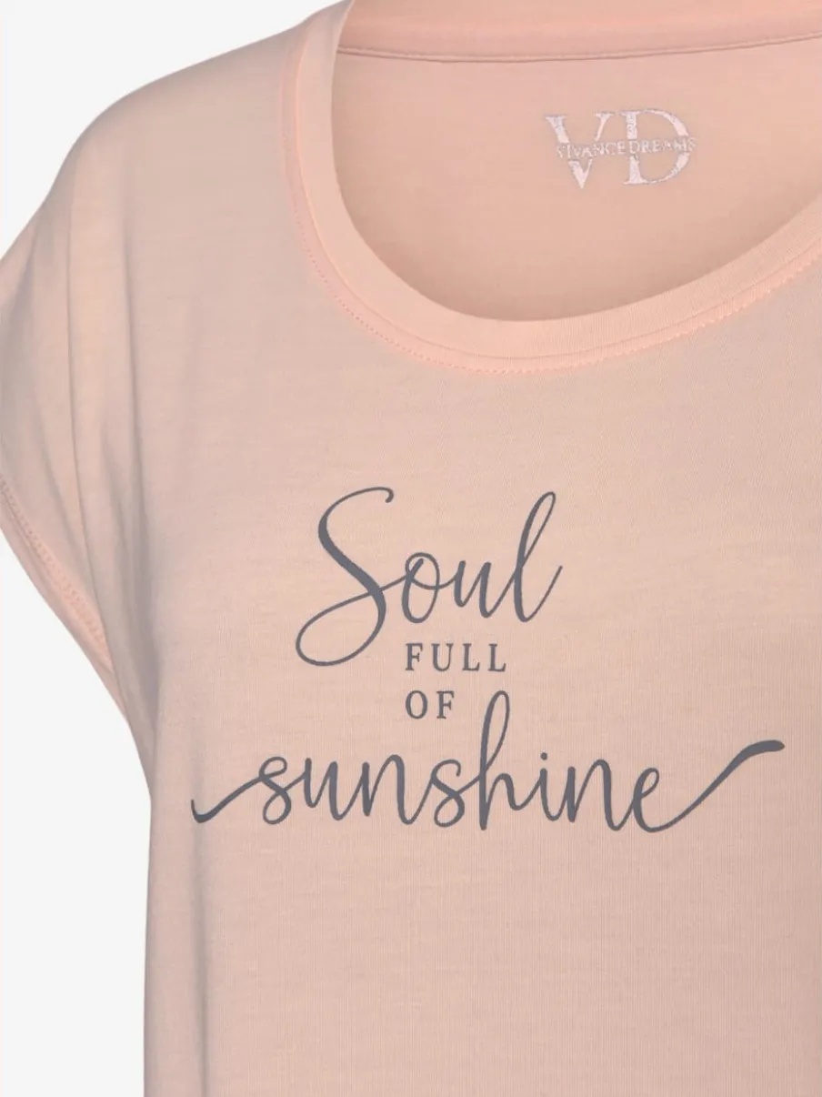 T-shirt à manches courtes avec inscription en jersey doux