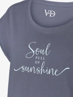 T-shirt à manches courtes avec inscription en jersey doux