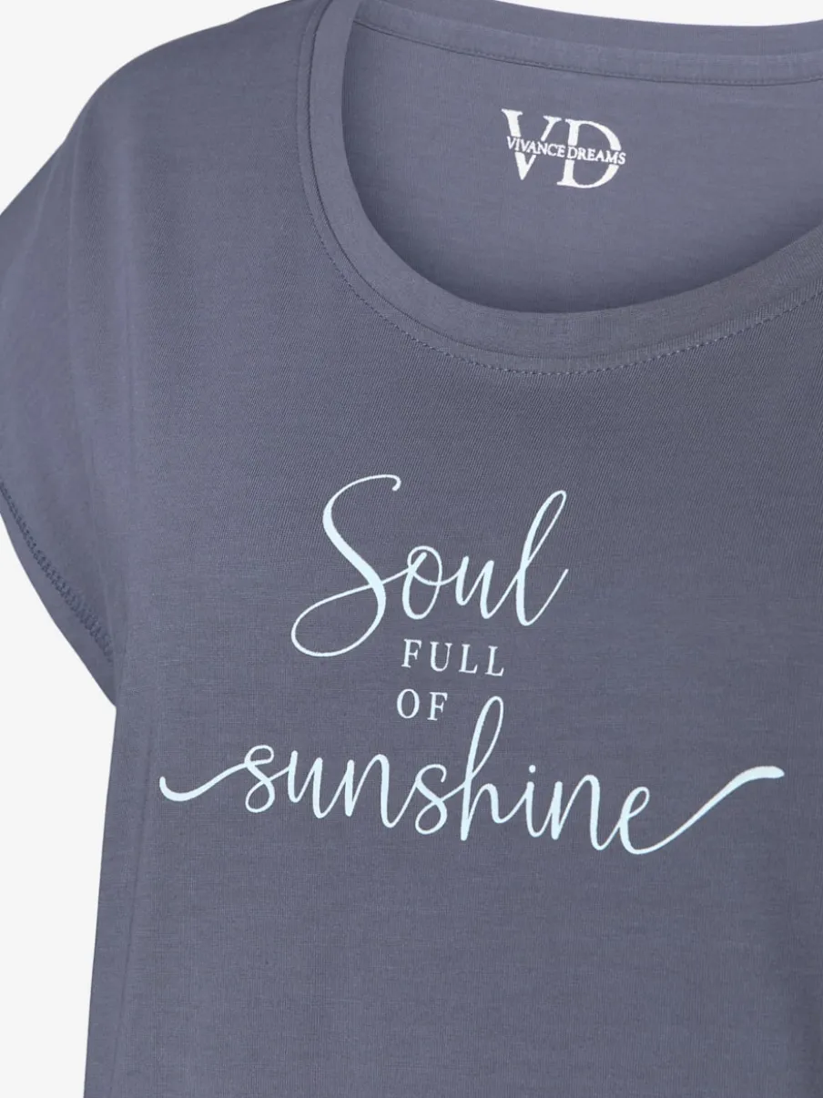 T-shirt à manches courtes avec inscription en jersey doux