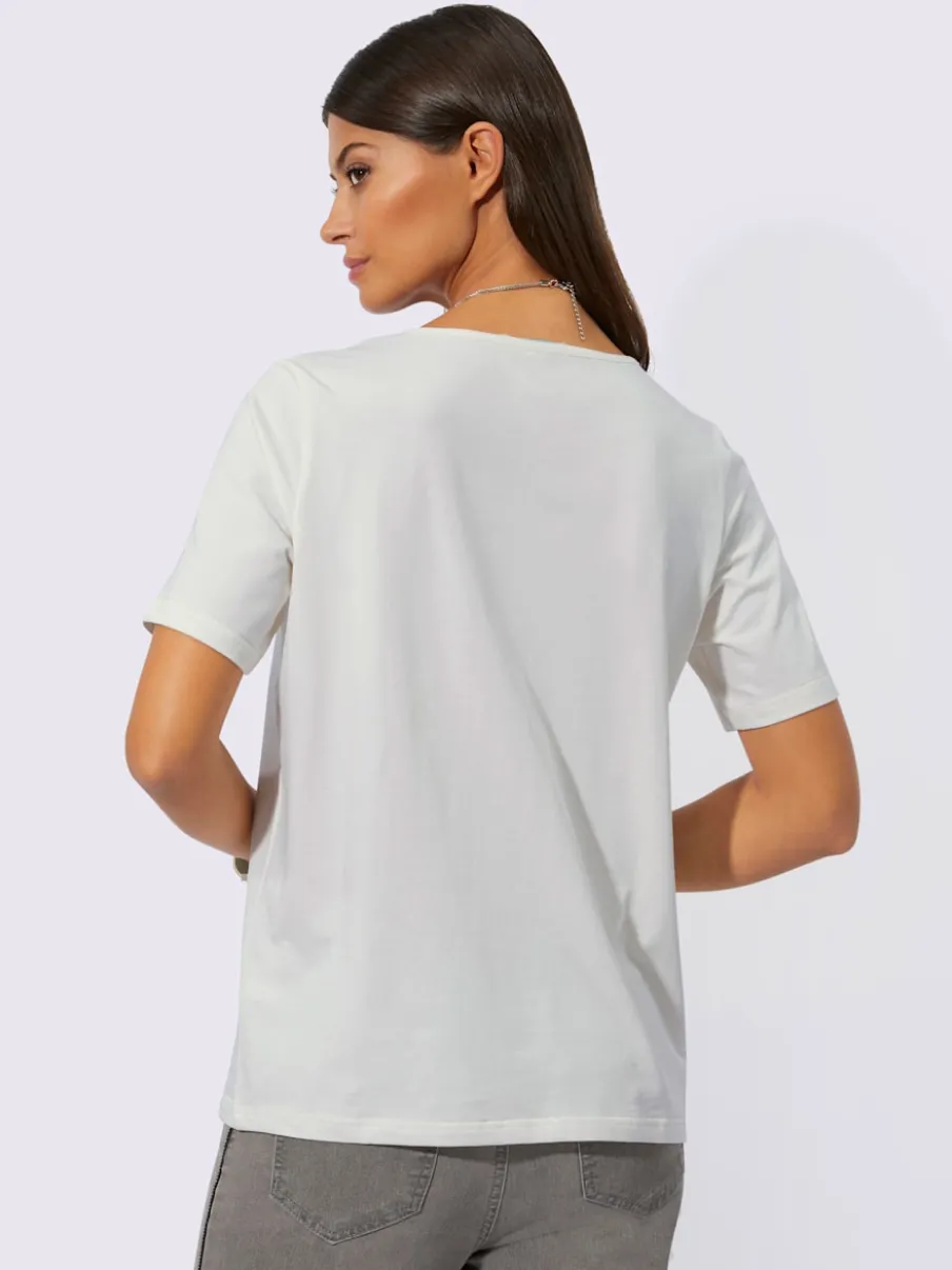 T-shirt à manches courtes avec imprimé et détails brillants