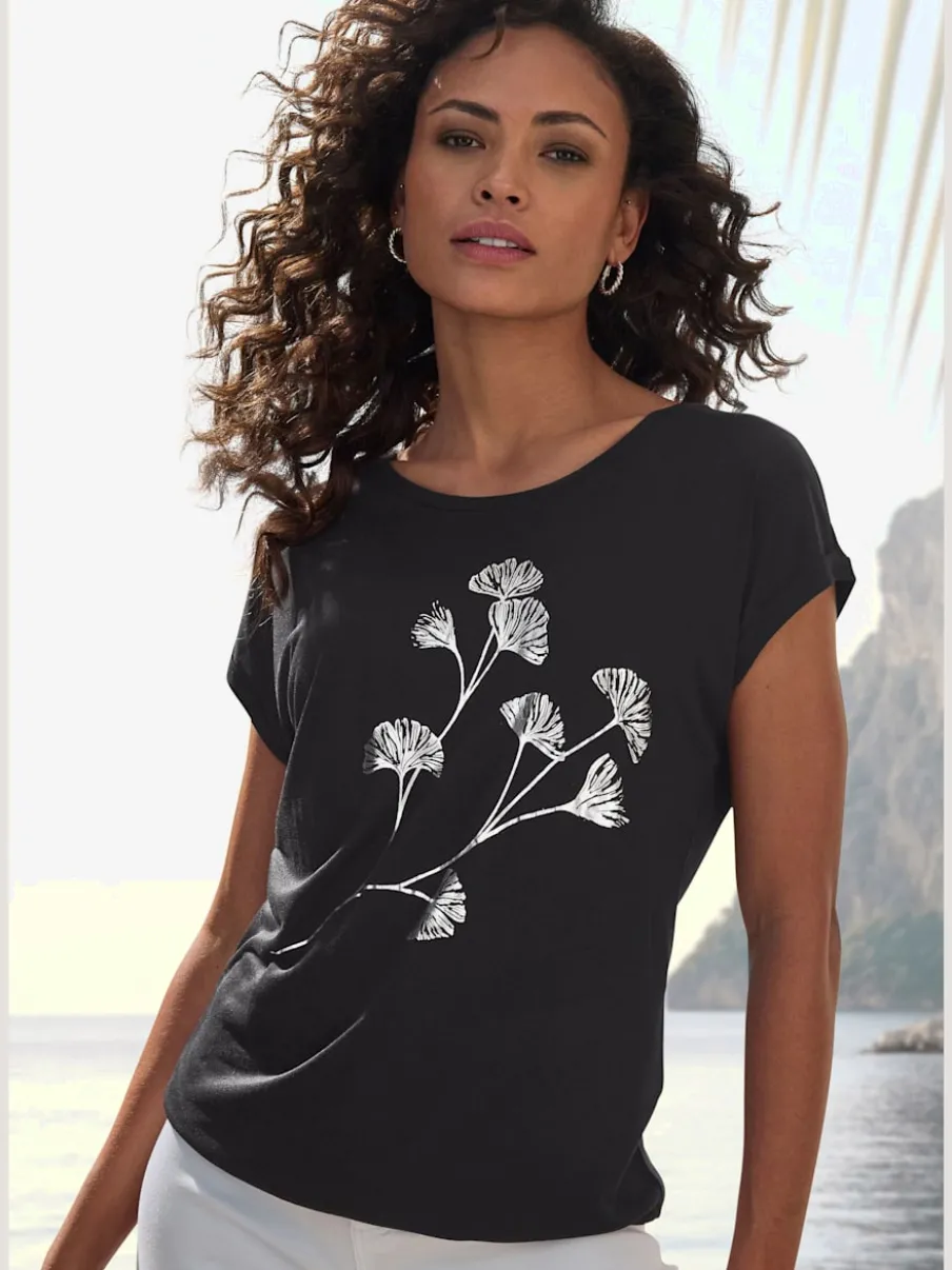 T-shirt à manches courtes avec imprimé floral décontracté