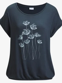 T-shirt à manches courtes avec imprimé floral et détails brillants
