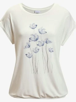 T-shirt à manches courtes avec imprimé floral et détails brillants