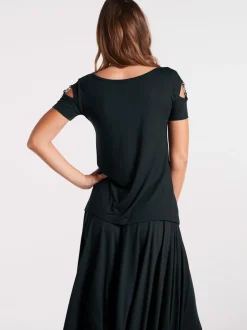 T-shirt à manches courtes avec éléments décoratifs raffinés