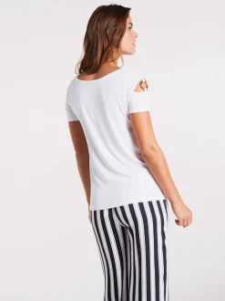 T-shirt à manches courtes avec éléments décoratifs raffinés