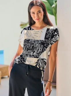 T-shirt à manches courtes avec motif graphique et encolure ronde