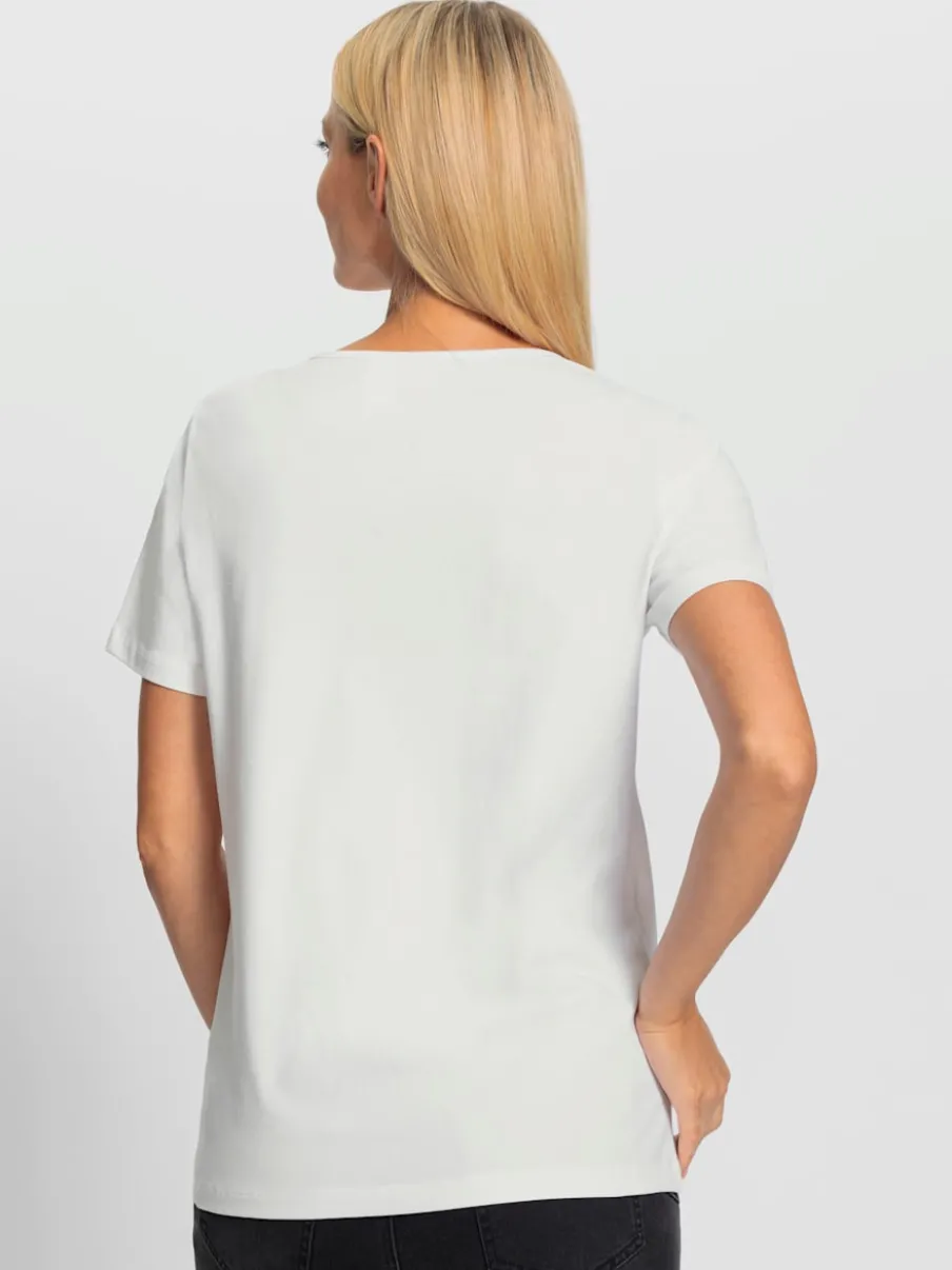 T-shirt à manches courtes avec motif imprimé et paillettes