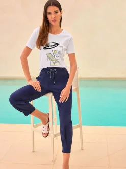 T-shirt à manches courtes avec motif imprimé et paillettes
