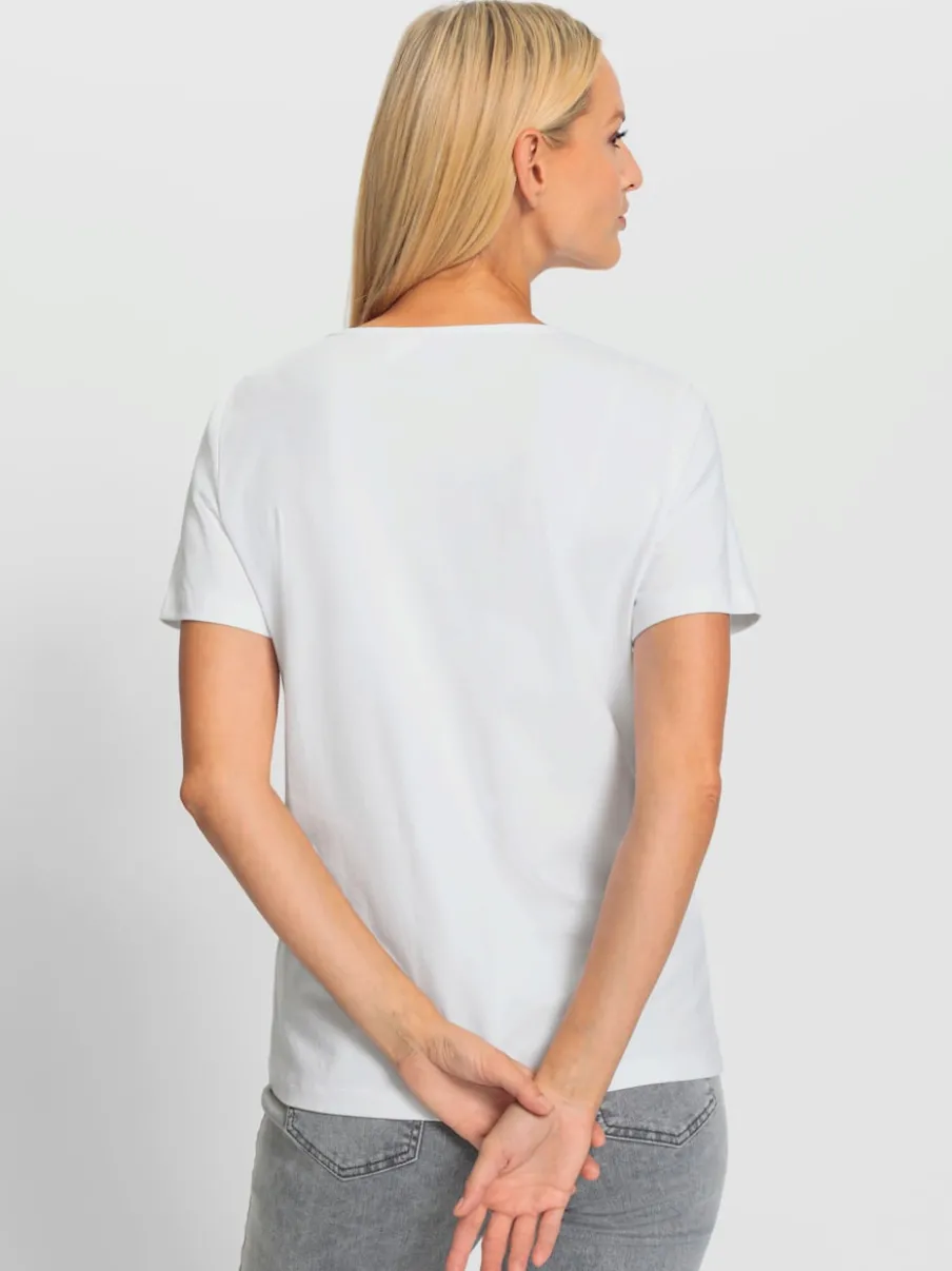 T-shirt à manches courtes avec motif imprimé et paillettes