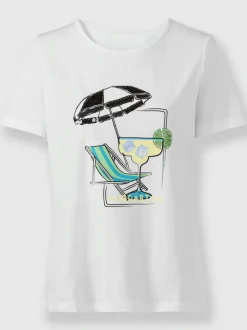 T-shirt à manches courtes avec motif imprimé et paillettes