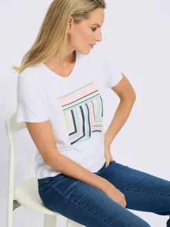 T-shirt à manches courtes avec motif graphique en viscose ECOVERO