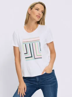 T-shirt à manches courtes avec motif graphique en viscose ECOVERO