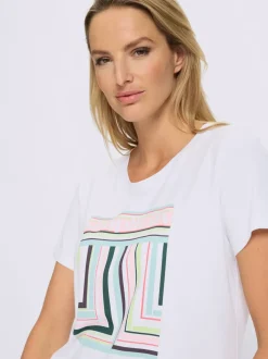 T-shirt à manches courtes avec motif graphique en viscose ECOVERO
