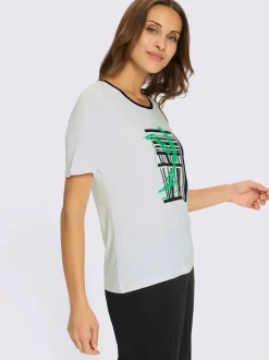 T-shirt à manches courtes avec motif argent et brillant