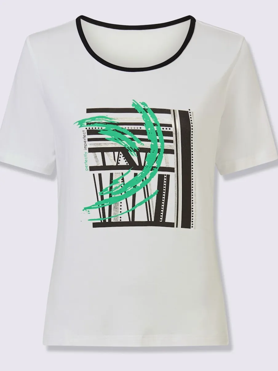 T-shirt à manches courtes avec motif argent et brillant