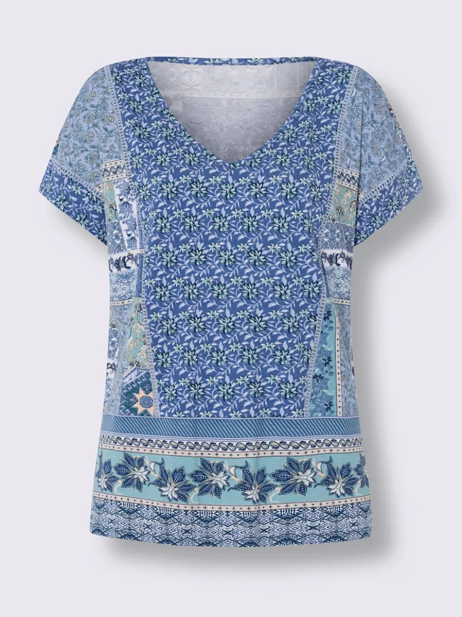 T-shirt à manches courtes avec motif patchwork détaillé