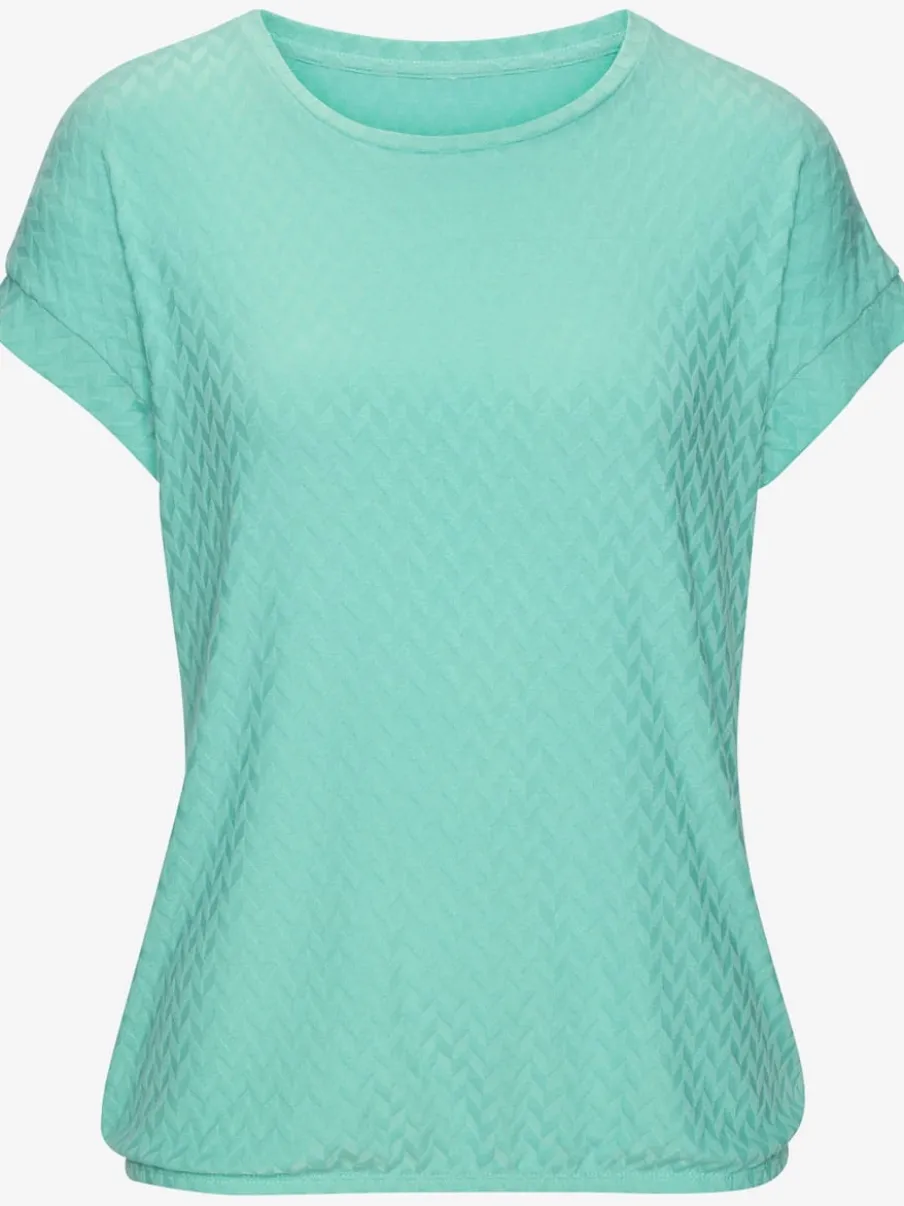 T-shirt à manches courtes avec motif jacquard et encolure ronde