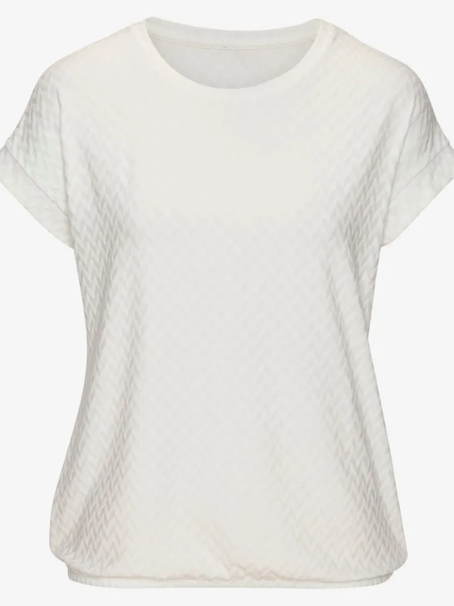 T-shirt à manches courtes avec motif jacquard et encolure ronde