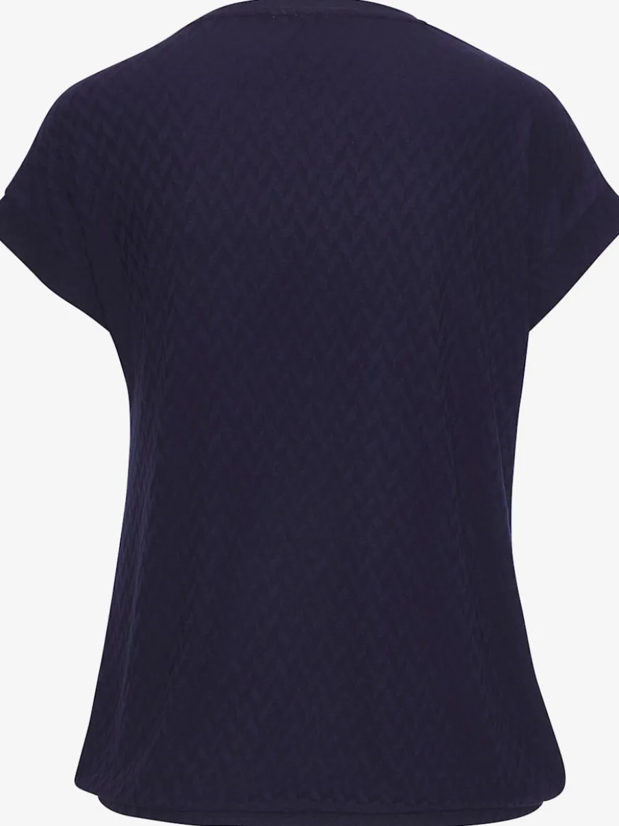 T-shirt à manches courtes avec motif jacquard et encolure ronde