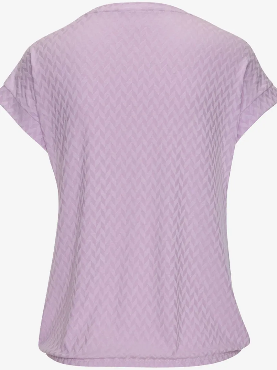 T-shirt à manches courtes avec motif jacquard et encolure ronde
