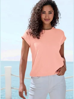 T-shirt à manches courtes avec motif jacquard et encolure ronde